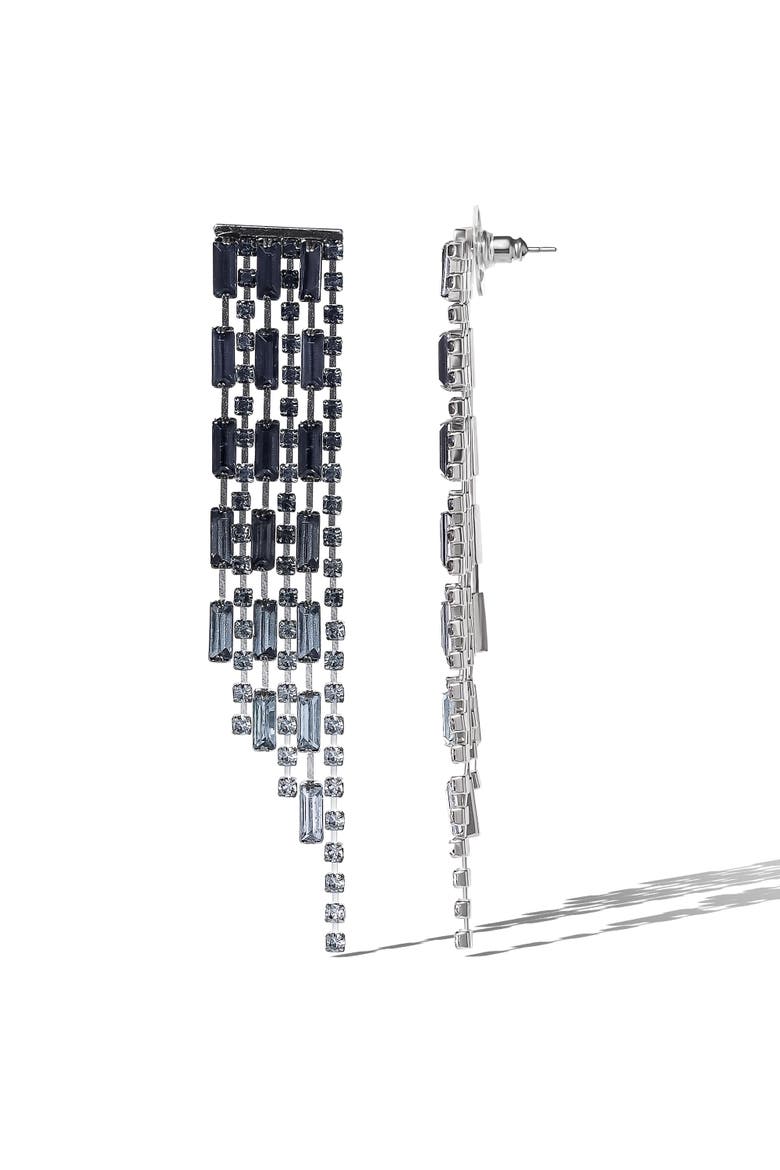 Tiered Crystal Fringe Earrings, Alternate, color, Gold