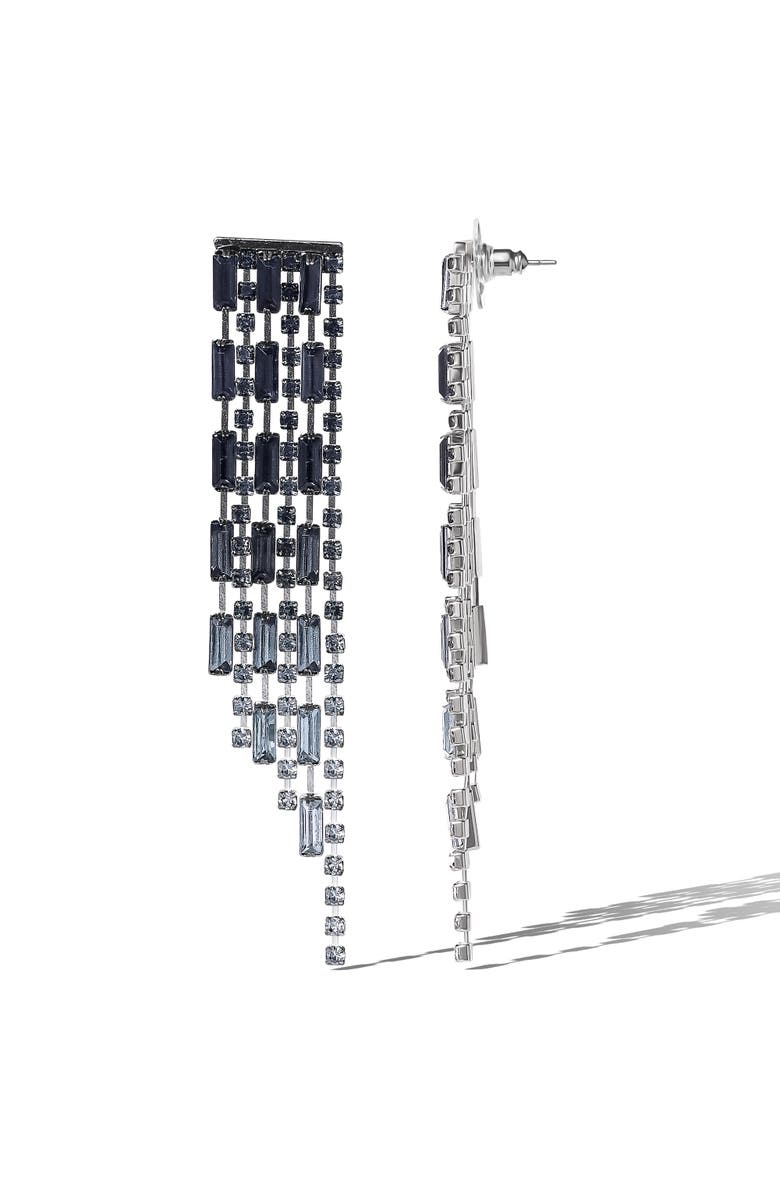 Jessica Simpson Tiered Crystal Fringe Earrings, Alternate, color, Gold