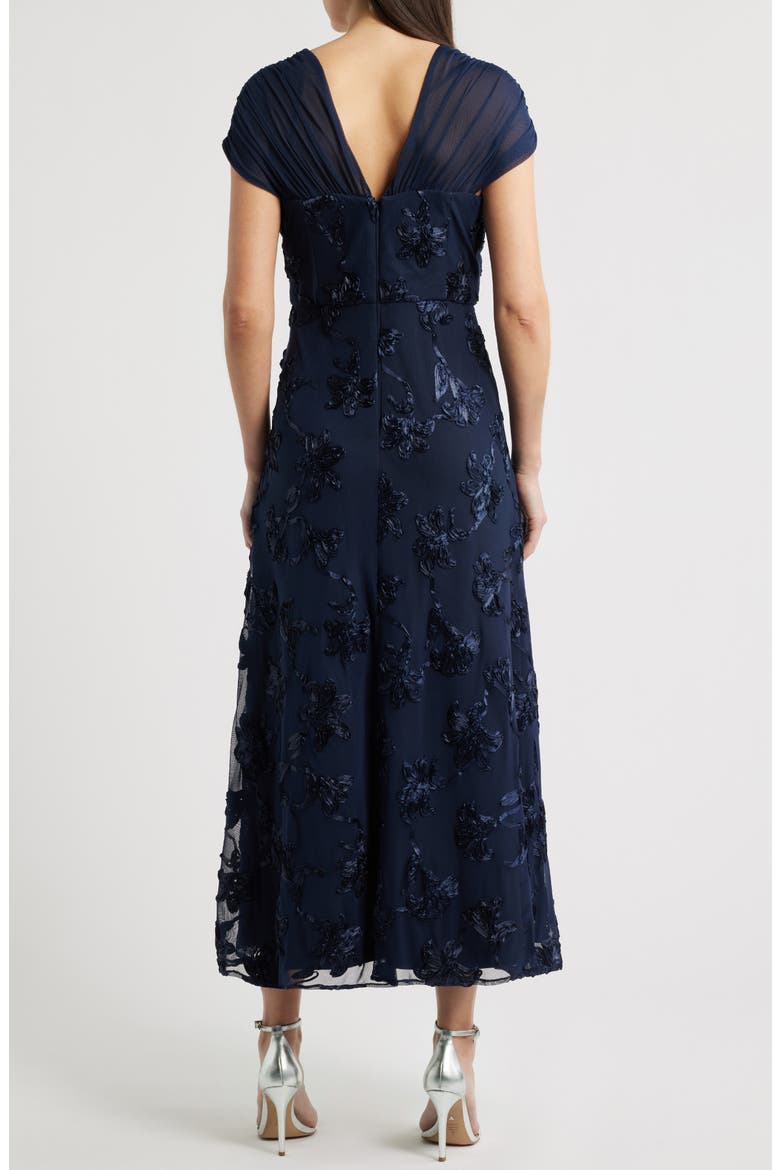 Carolina Floral Embroidered Gown, Alternate, color, DEEP NAVY