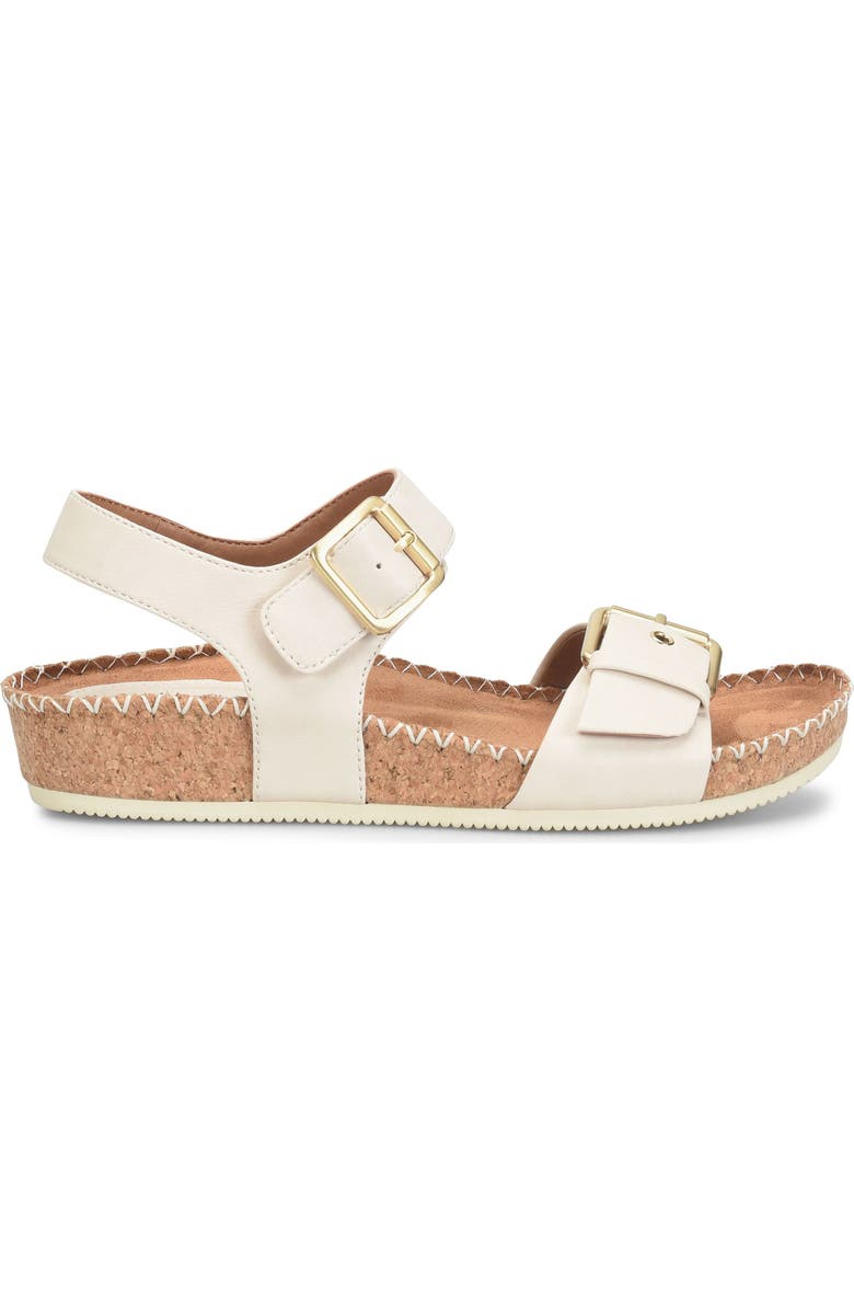 EUROSOFT Cork Wedge Sandal, Alternate, color, Bone