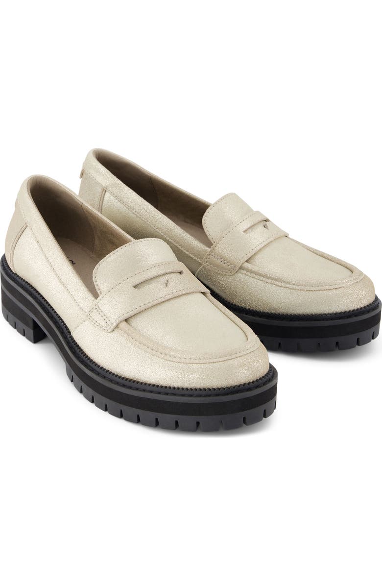 TOMS Cara Platform Penny Loafer, Alternate, color, Silver