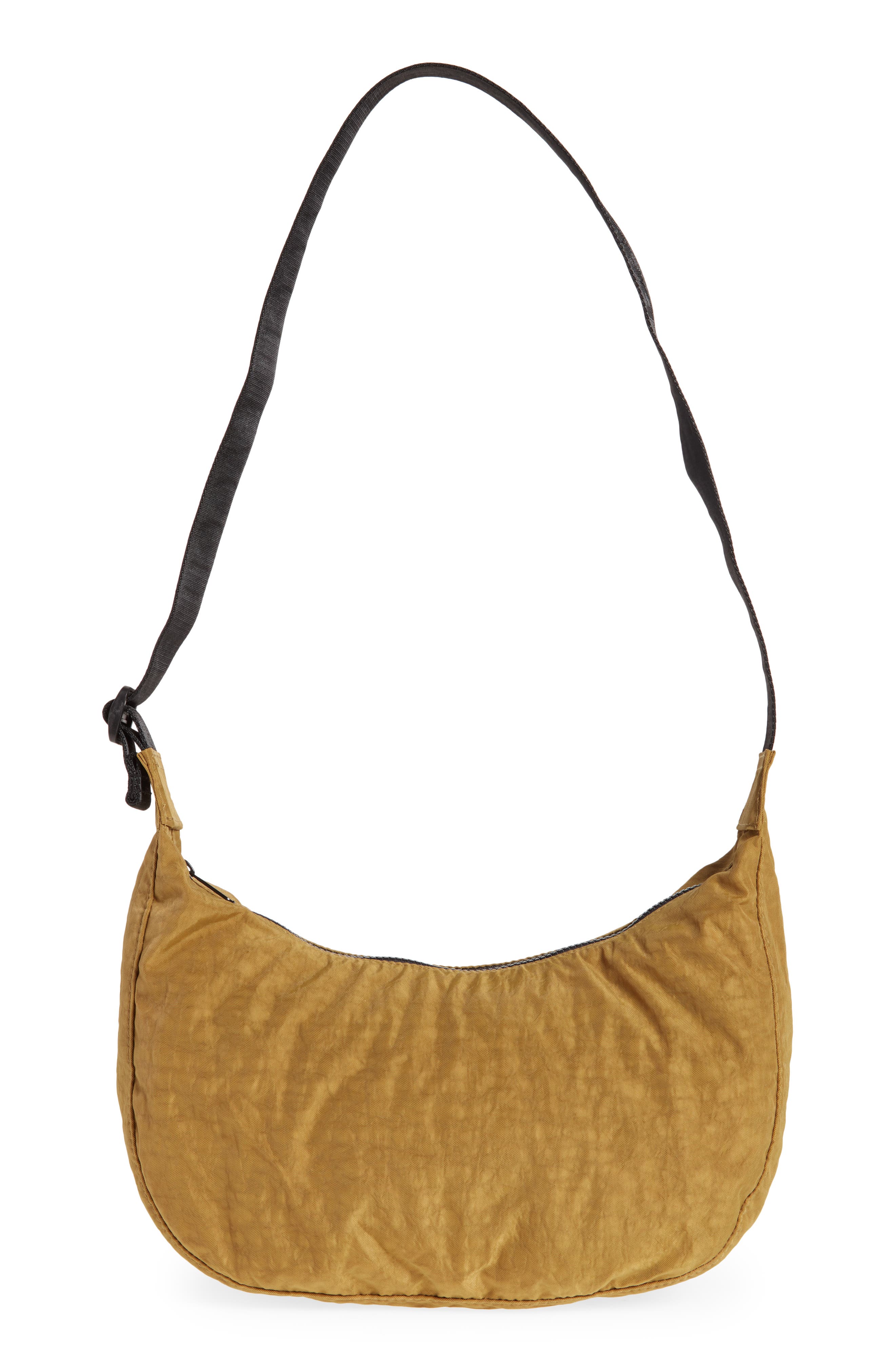 Medium Crescent Nylon Canvas Shoulder Bag, Main, color, MOSS