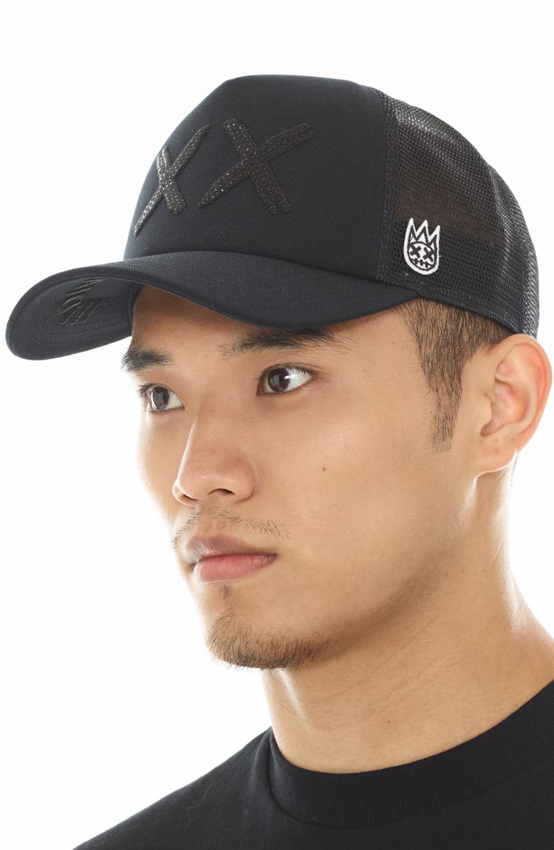 Cult of Individuality XX Crystal Embellished Trucker Hat, Alternate, color, 