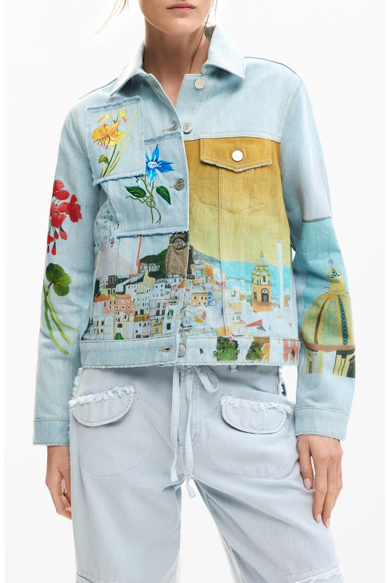 Amalfi Denim Trucker Jacket, Main, color, MEDIUM BLUE