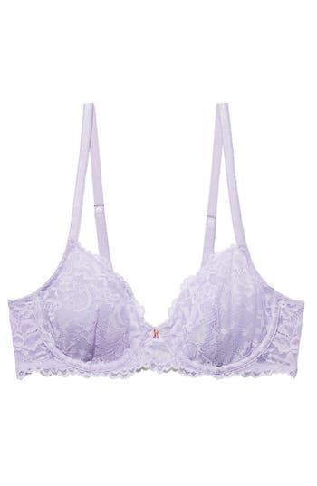 Savage X Fenty Floral Lace Unlined Bra In Purple