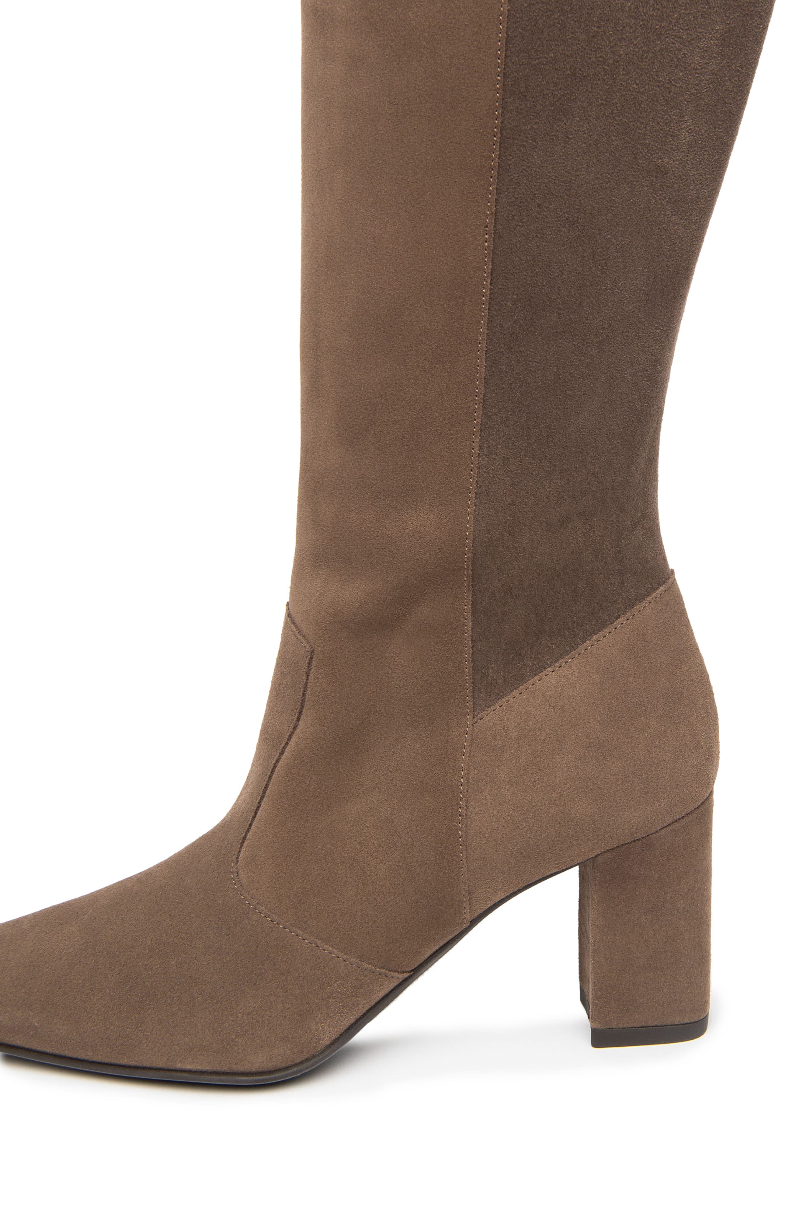 Square Toe Stretch Knee High Boot, Alternate, color, BARK