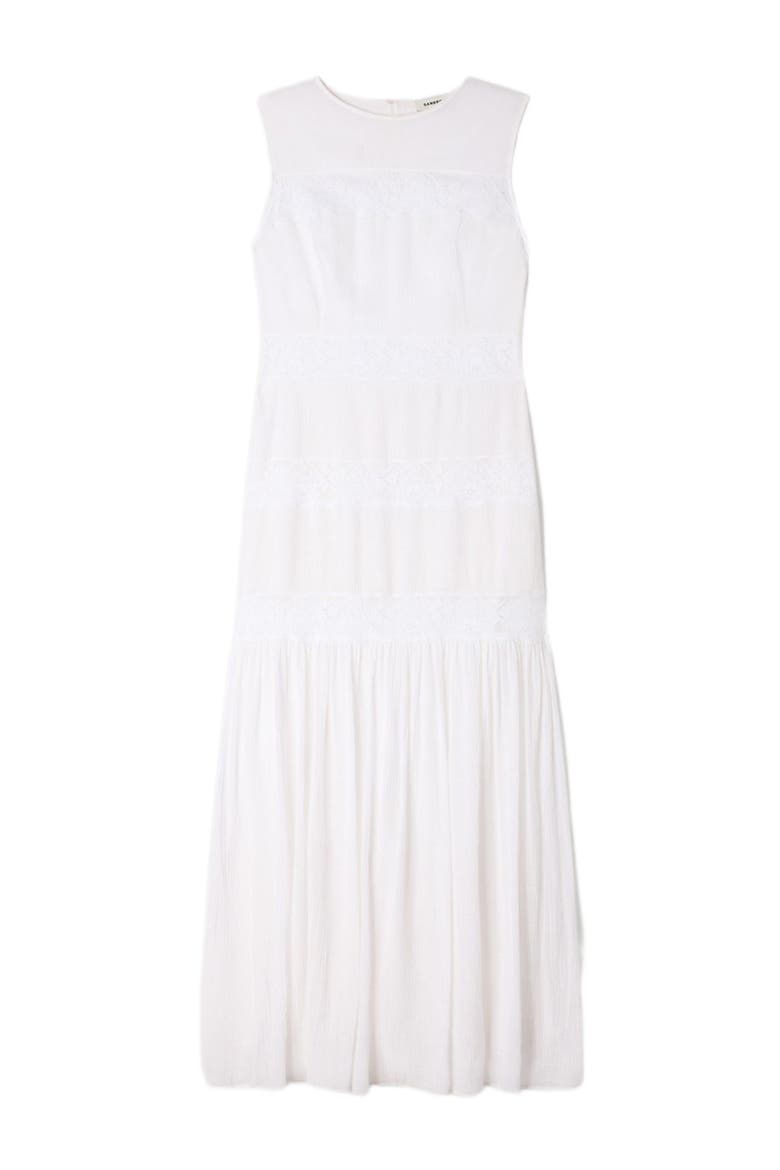 Crepon maxi dress, Alternate, color, White