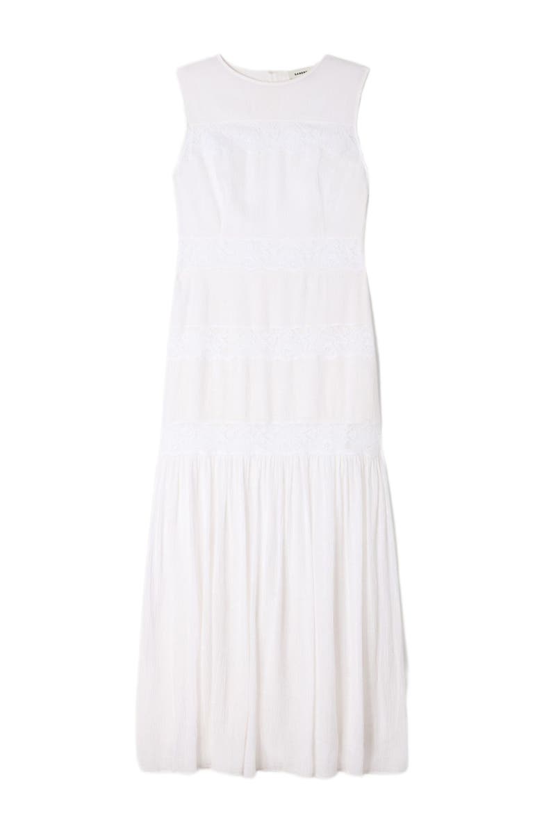 SANDRO Crepon maxi dress, Alternate, color, White