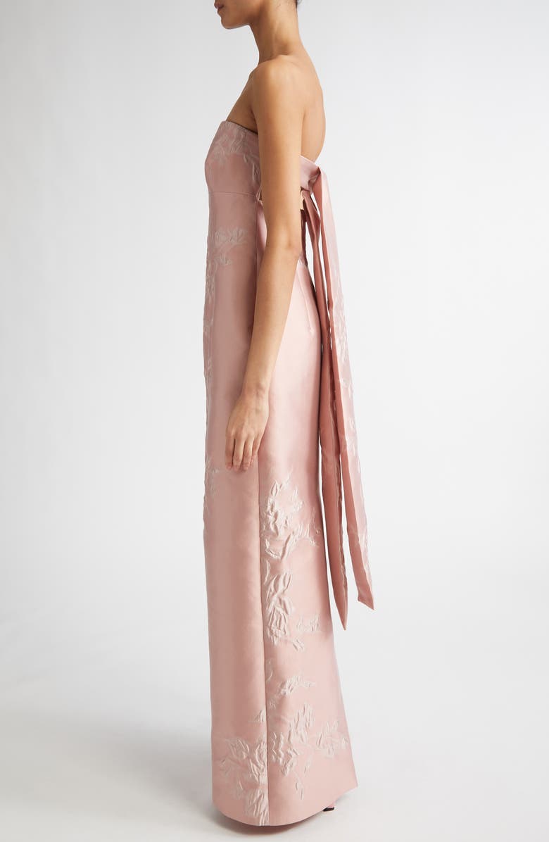 Emilia Wickstead Ximena Floral Jacquard Strapless Gown, Alternate, color,