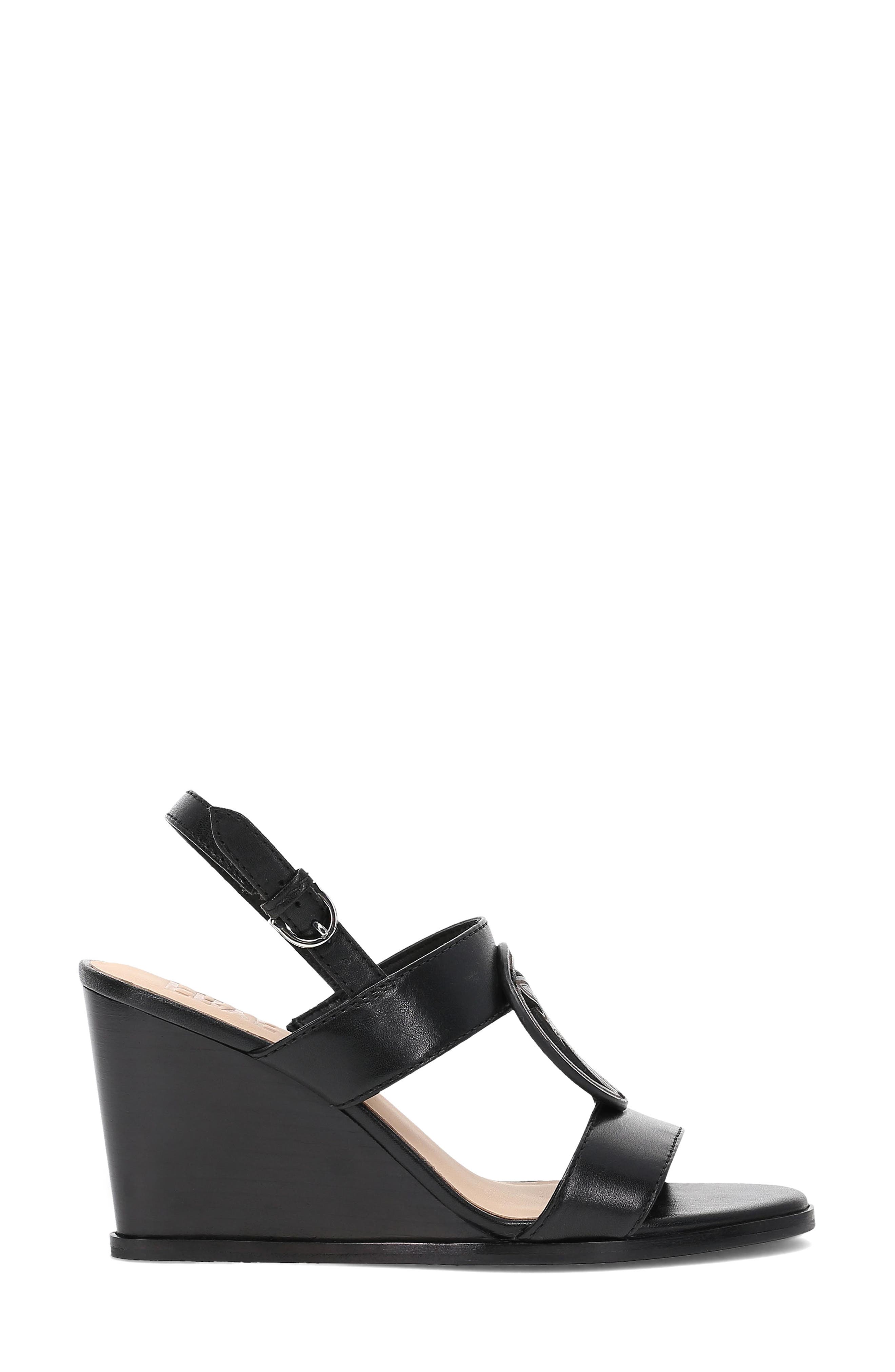 Frye Rachel Logo Slingback Wedge, Alternate, color, Black