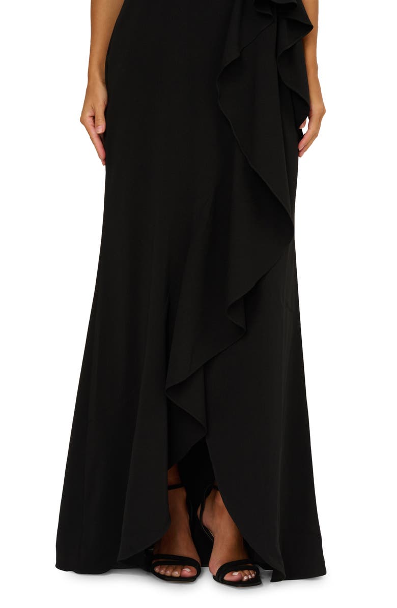 Adrianna Papell Beaded Bodice Strapless Mermaid Gown, Alternate, color, Black