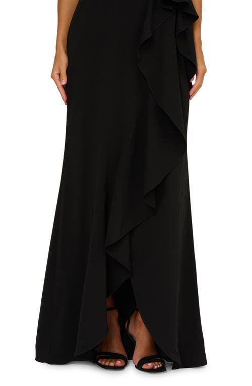 Adrianna Papell Beaded Bodice Strapless Mermaid Gown In Black