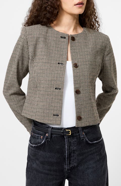Houndstooth Check Jacket