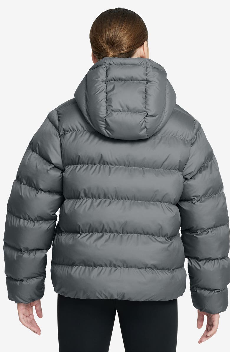 Nike Kids' All Day Play Therma-FIT Loose Fit Puffer Jacket, Alternate, color, Smoke Grey/ White