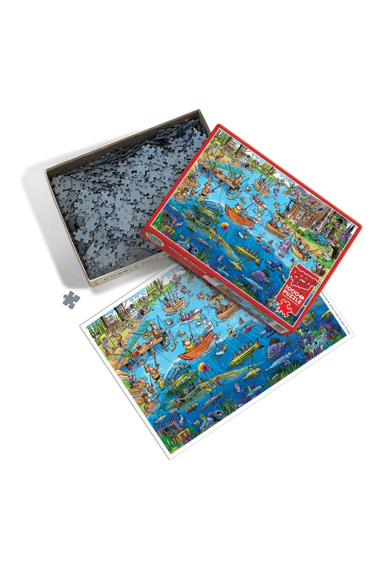 Gone Fishing 1000 Piece Puzzle Reference Poster Included, Alternate, color, Multicolored