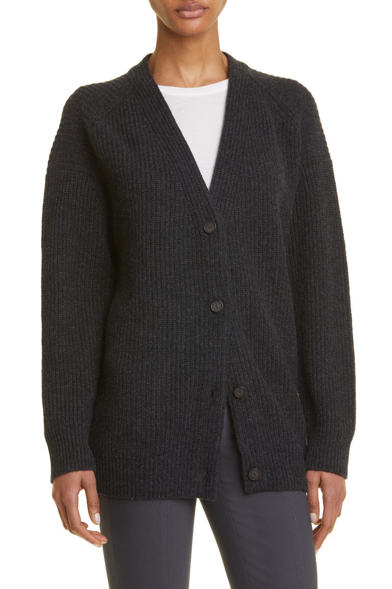 Oversize Wool & Cashmere Cardigan, Alternate, color, CHARCOAL