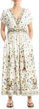 MAX STUDIO Surplice Neck Short Sleeve Maxi Dress
