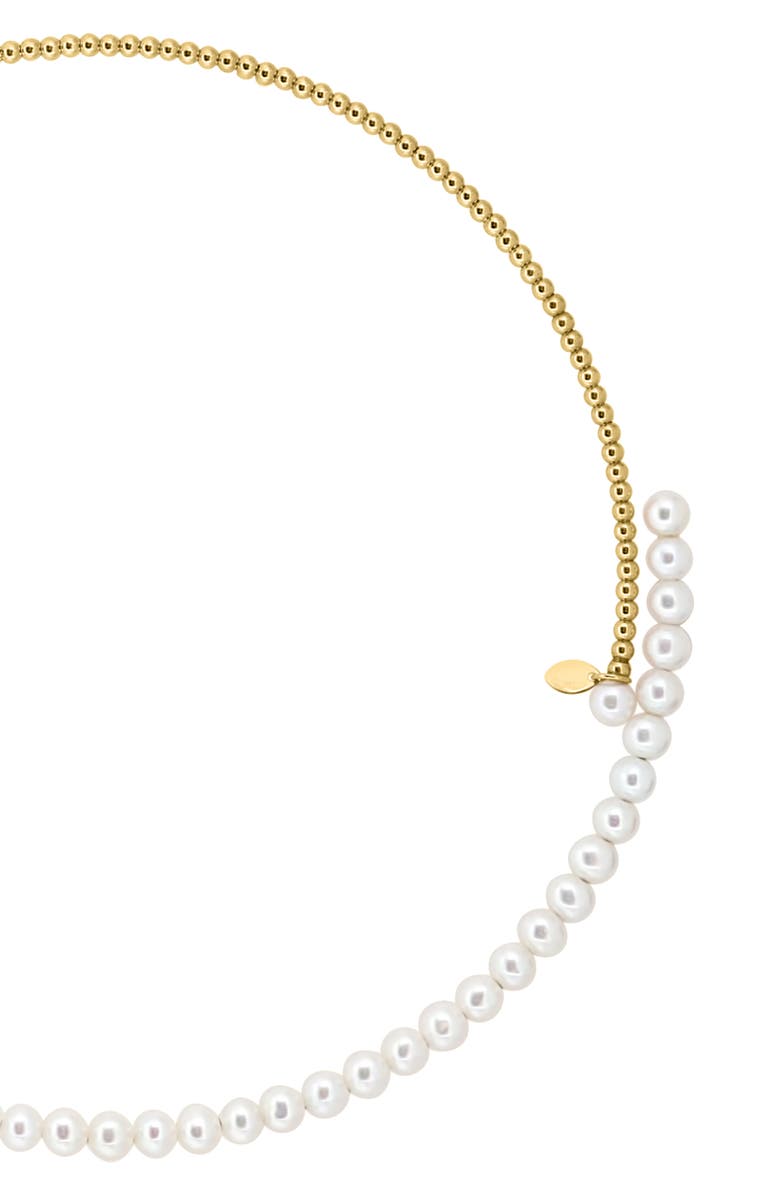 EFFY 14K Yellow Gold 4.5mm Freshwater Pearl Beaded Choker Necklace, Alternate, color, White