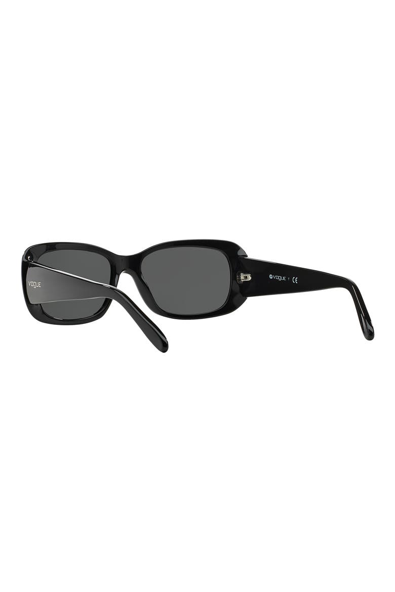 55mm Rectangular Sunglasses, Alternate, color, BLACK