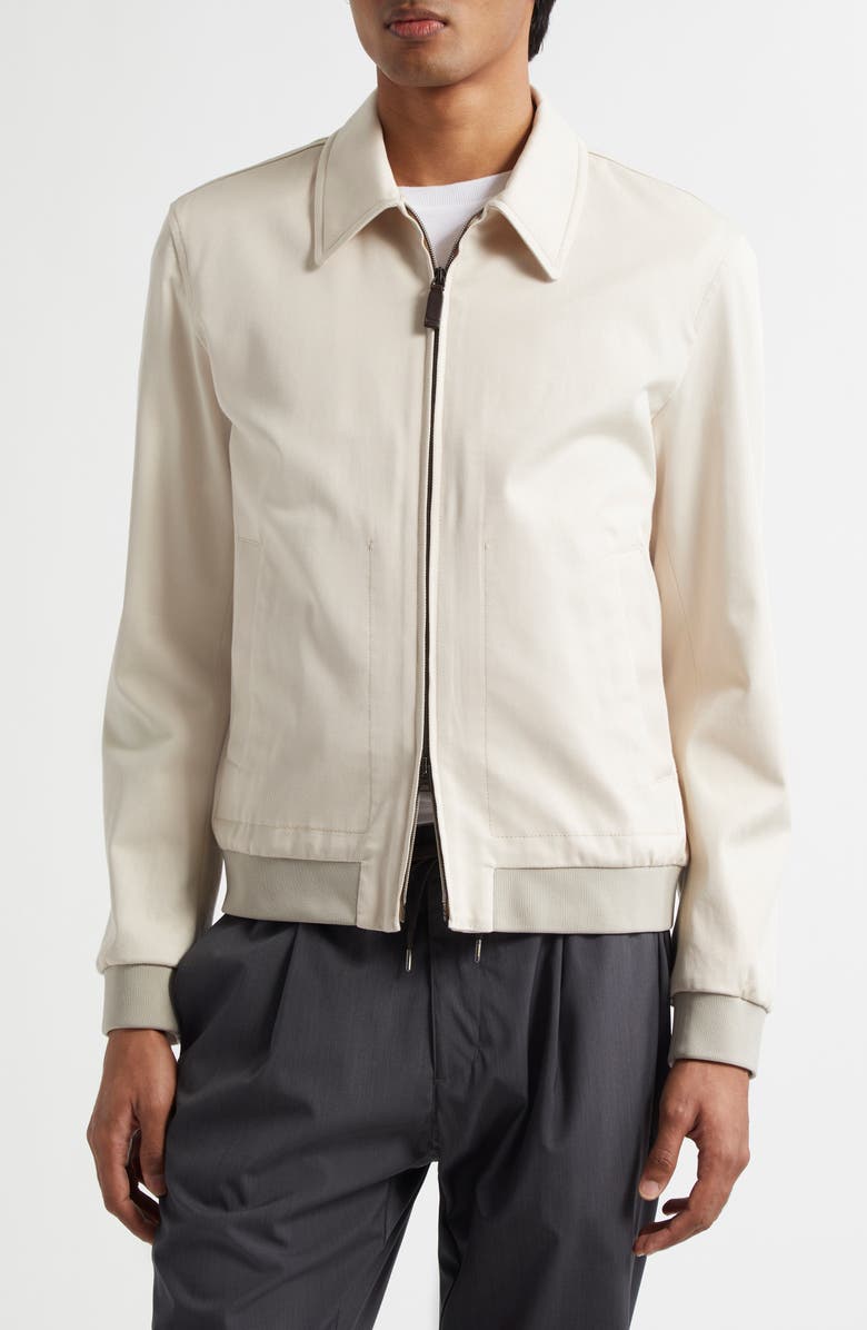 Herno Cotton Stretch Twill Bomber Jacket, Main, color,