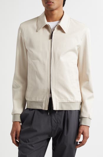 【関税&送料込】Herno Two-Tone Stretch Cotton Blend And Nylo BOMBER JACKET IN LIGHT COTTON STRETCH in Light Military for