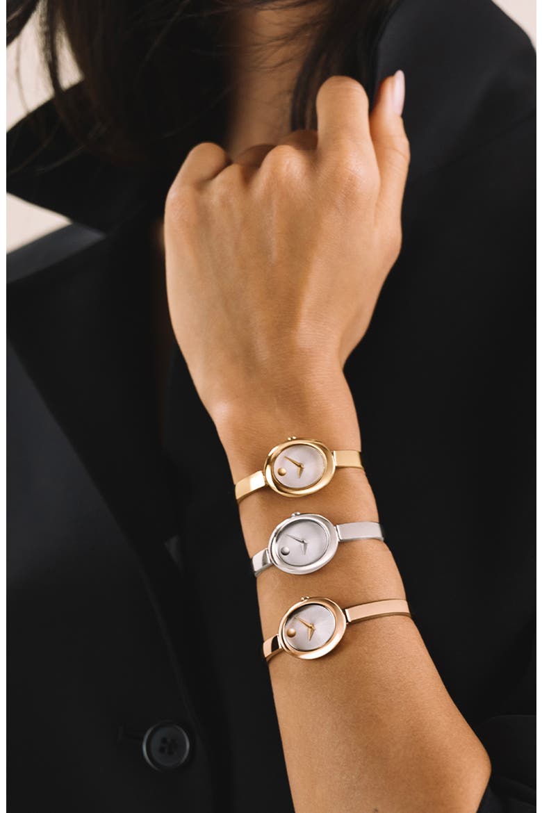 Museum Oval Bangle Watch, 22mm x 26mm, Alternate, color, BLUE DIAL
