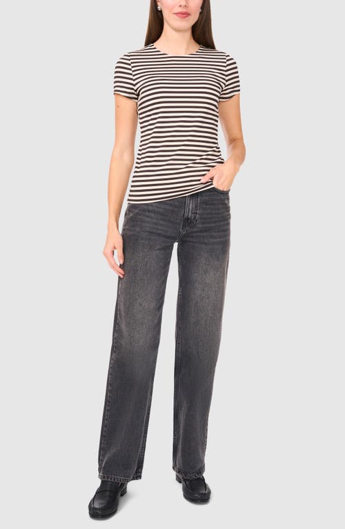 Halogenr Halogen(r) Essential Compression T-shirt In Rich Black Stripe