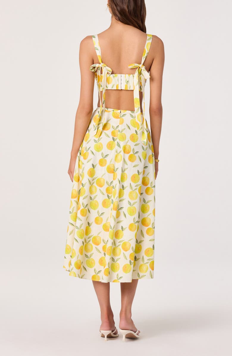 ASTR the Label Myria Lemon Print Midi Skirt, Alternate, color, Lemon Print