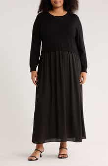 MAX STUDIO Long Sleeve Twofer Sweater Dress
