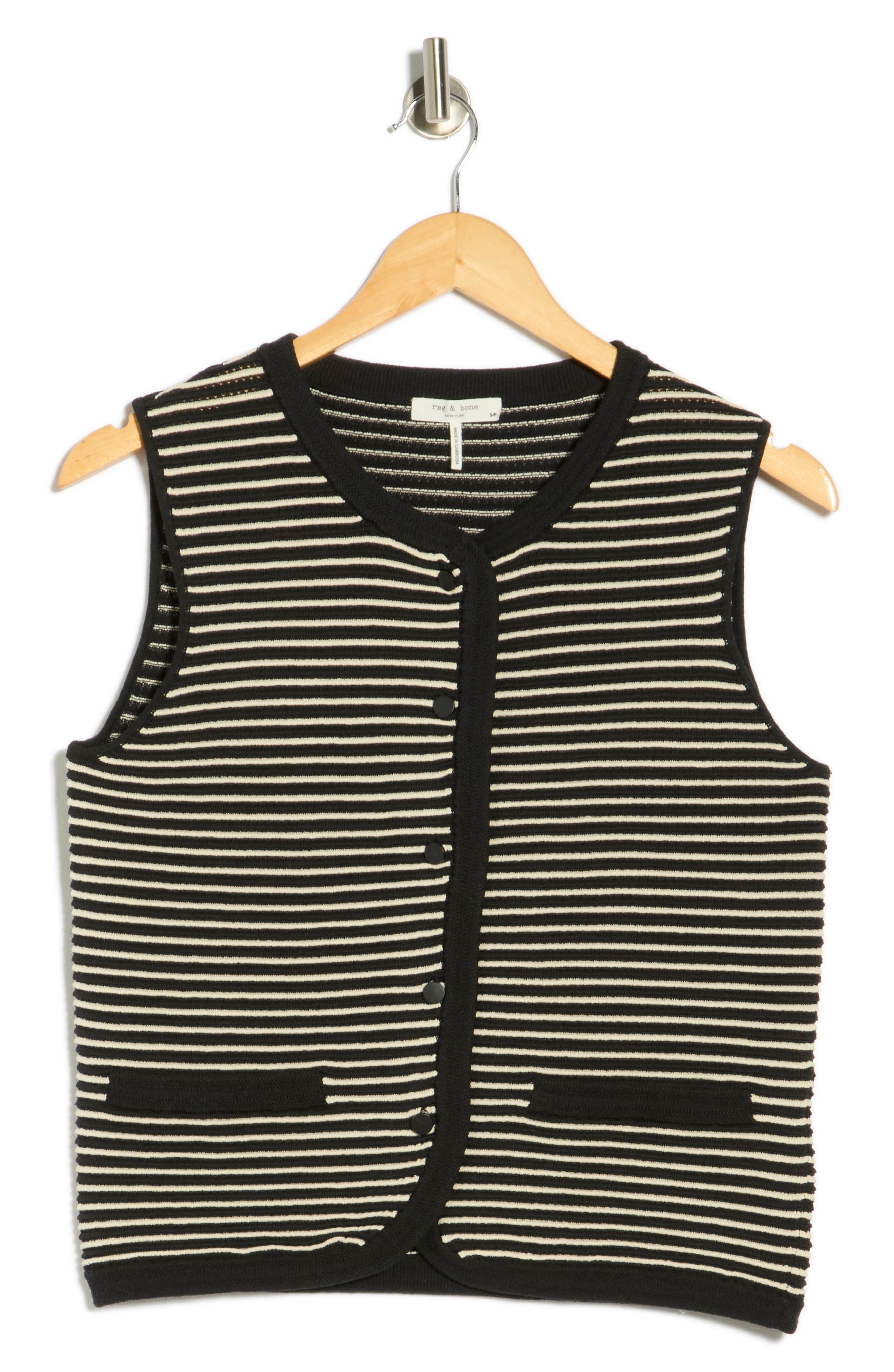 rag & bone Vivi Stripe Cotton Blend Sweater Vest