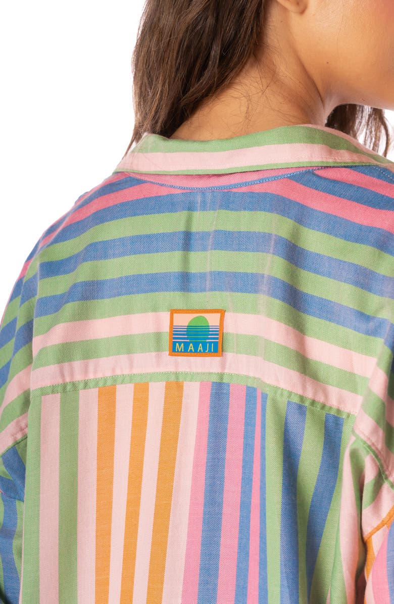 Maaji Dreambound Oversize Stripe Cover-Up Shirt, Alternate, color, Blue