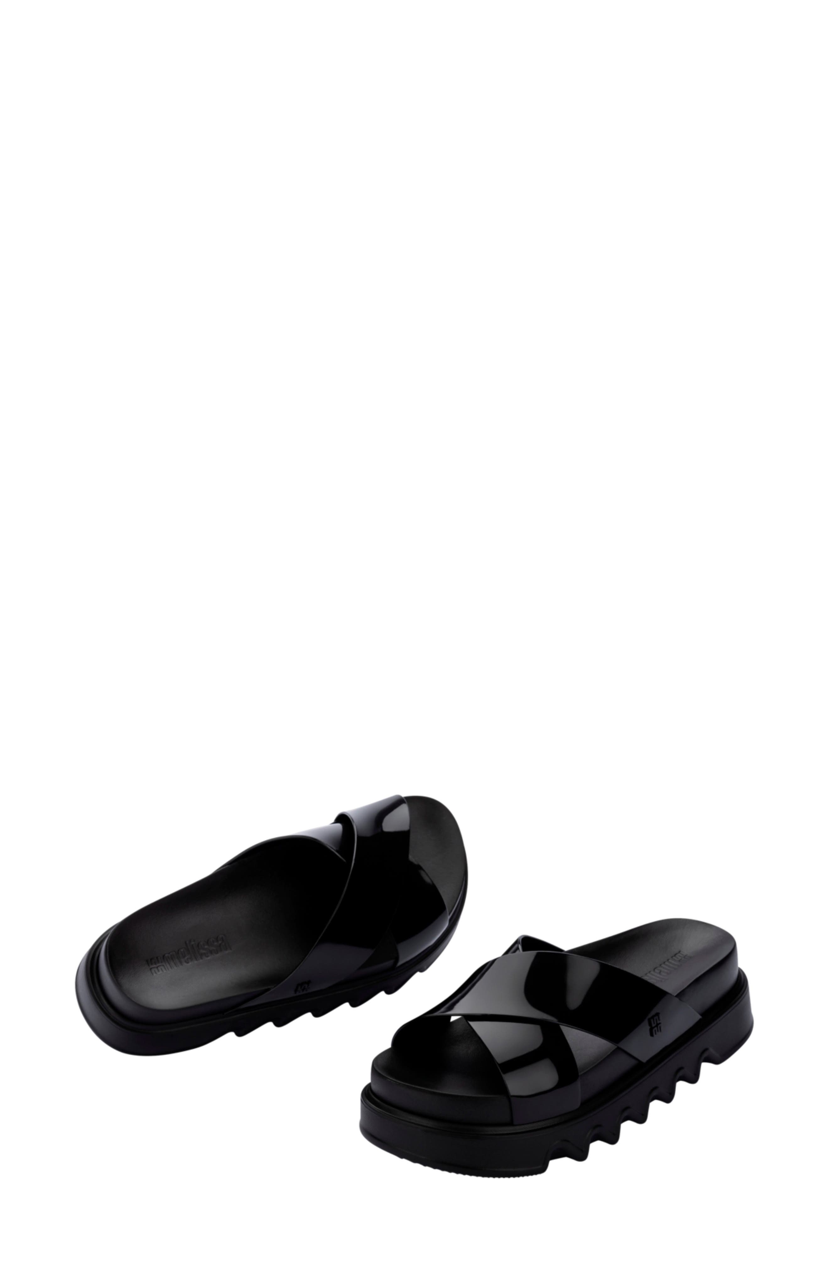 Melissa Cozy Cross Platform Slide Sandal, Alternate, color, Black