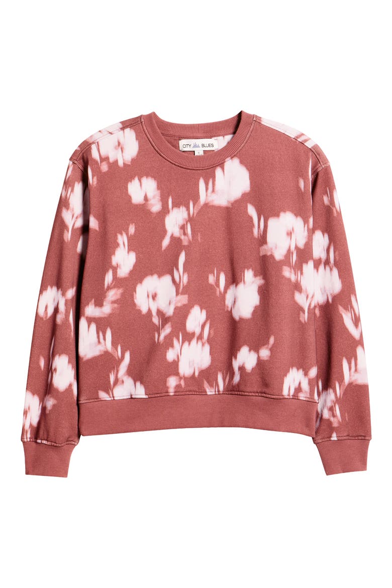 Classic Print Sweatshirt, Alternate, color, DUSTY ROSE LILAC
