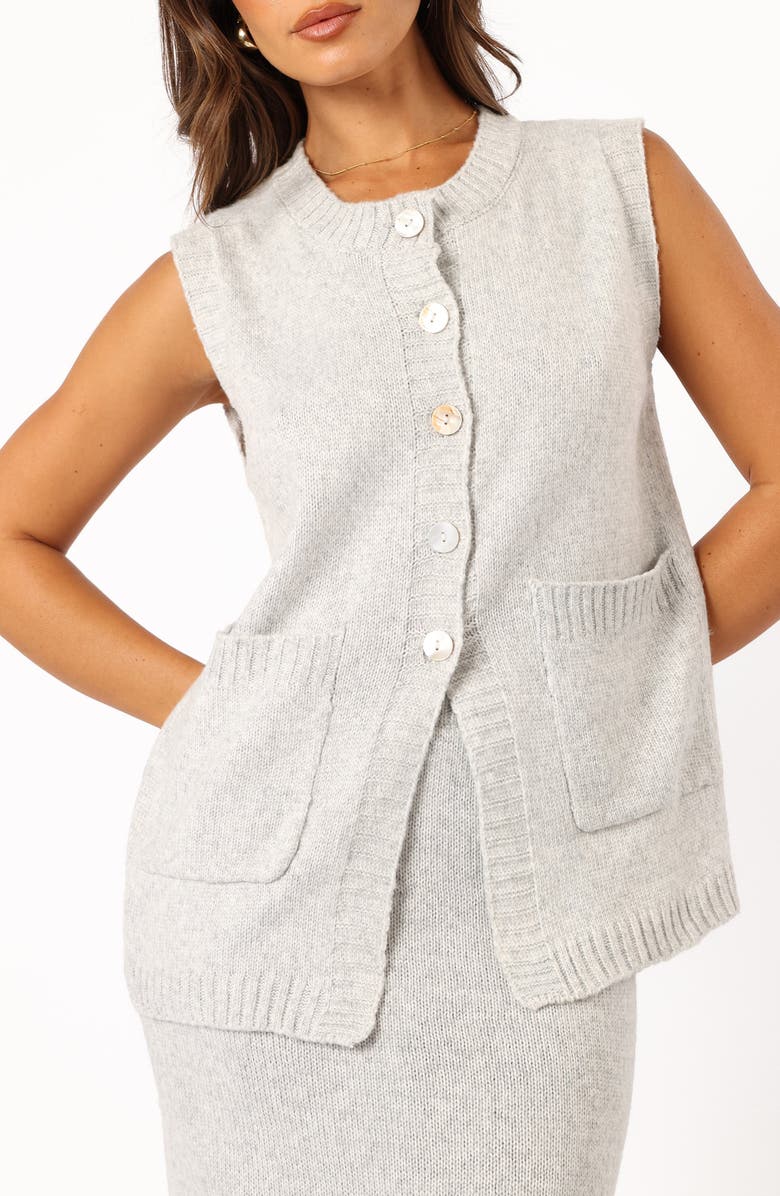 Petal & Pup Kaplan Sweater Vest & Skirt Set, Alternate, color, Grey