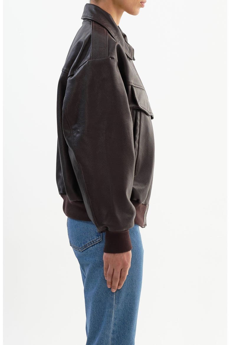 TREVANNA | Leather Bomber Jacket, Alternate, color, Oxblood