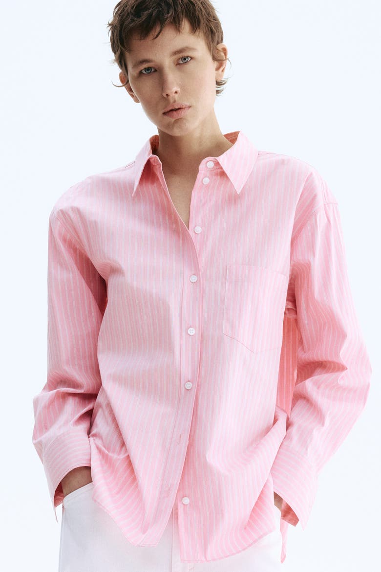 Oversized Shirt, Alternate, color, Pink/striped