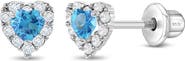 In Season Jewelry Princess Heart Cubic Zirconia Earrings
