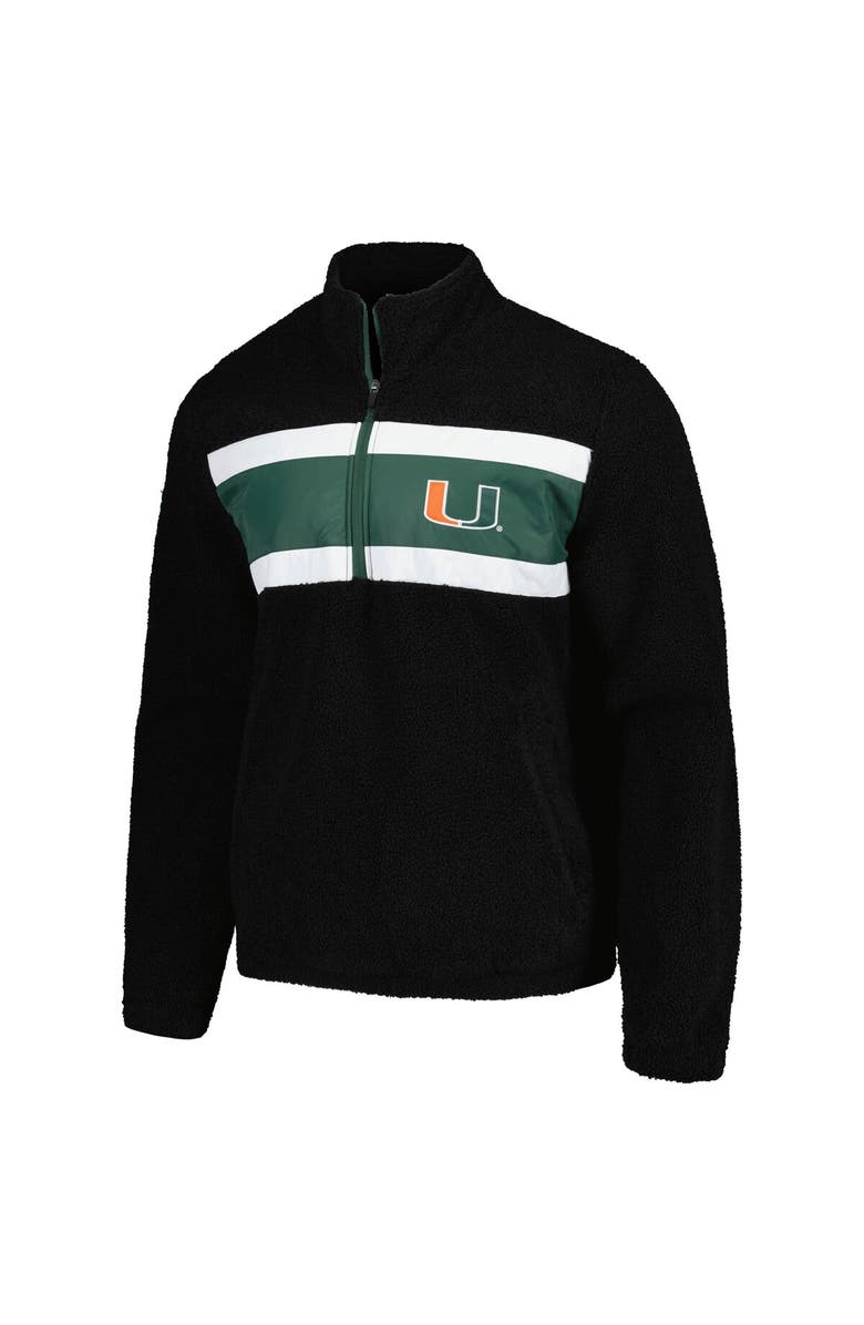 G-III SPORTS BY CARL BANKS Men's G-III Sports by Carl Banks Black Miami Hurricanes Pinch Runner Half-Zip Top, Alternate, color, Black