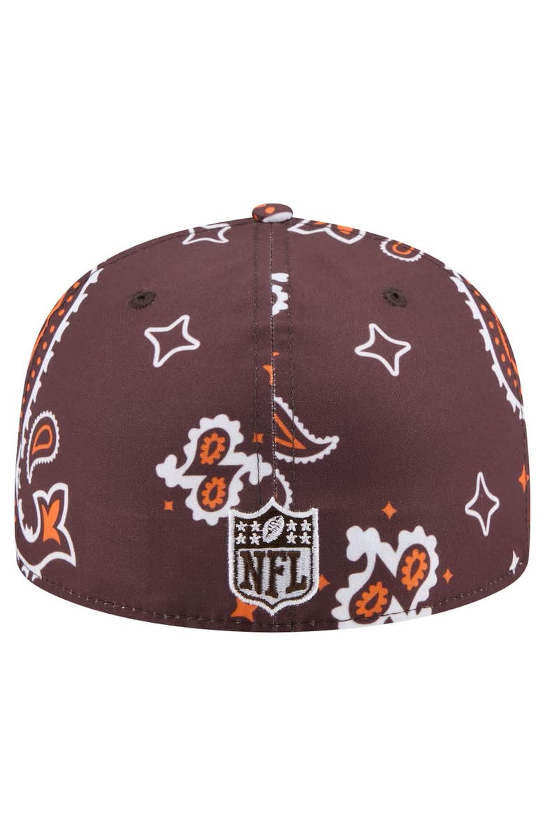 New Era Men's New Era Brown Cleveland Browns Paisley 59FIFTY Fitted Hat, Alternate, color, 