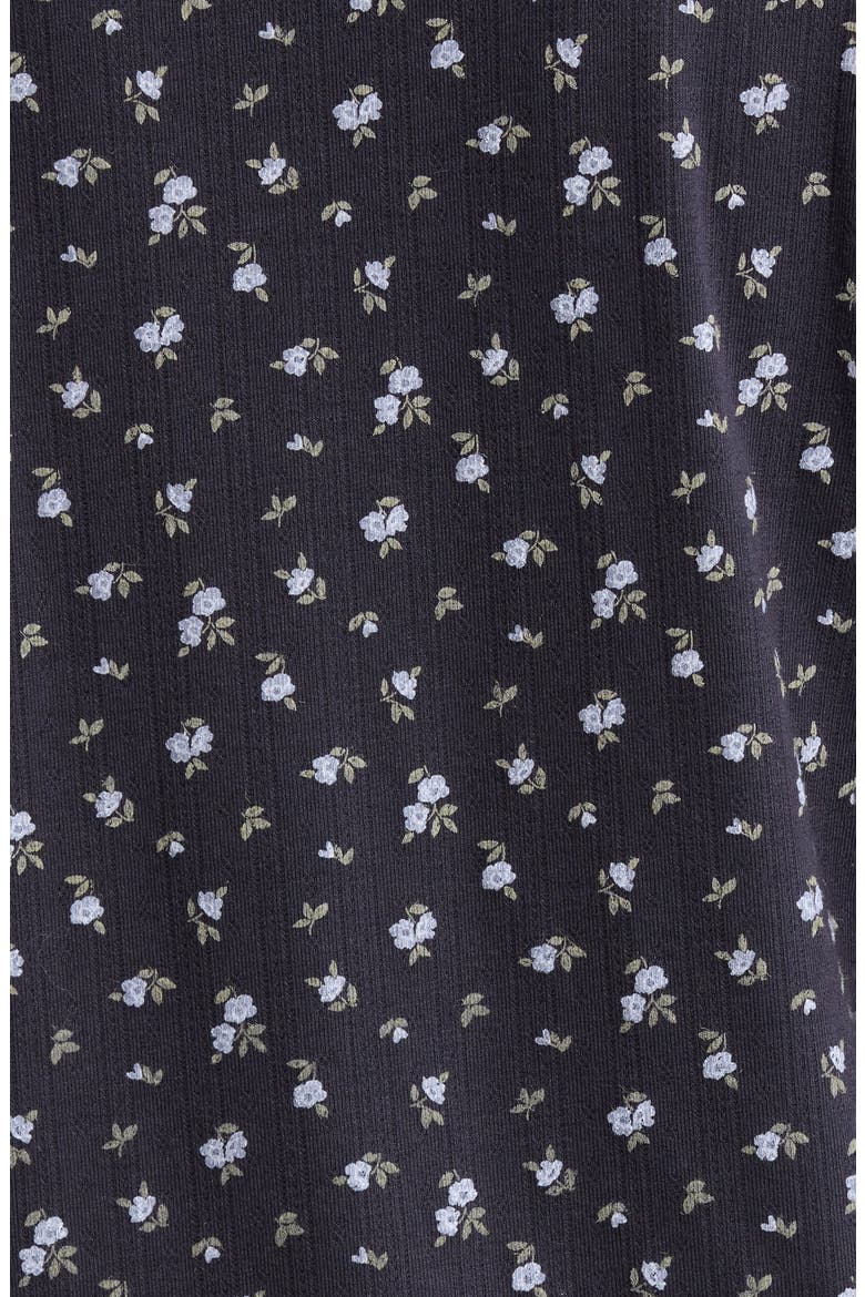 Print Pointelle Knit Short Pajamas, Alternate, color, UTILITY BLUE
