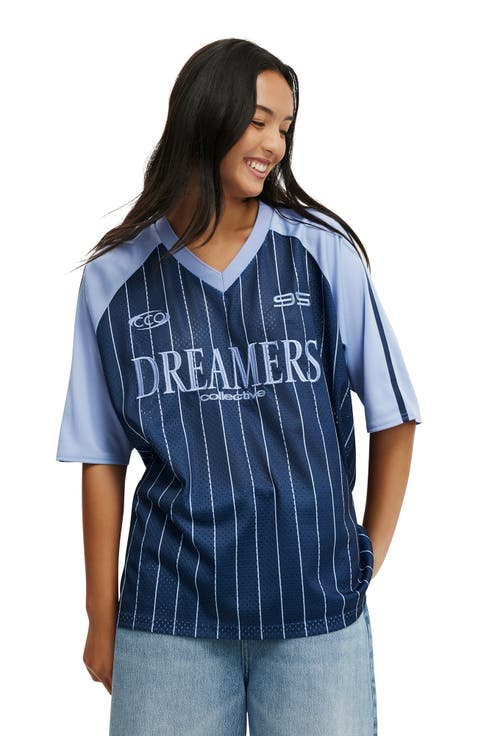 Oversized V Neck Raglan Jersey