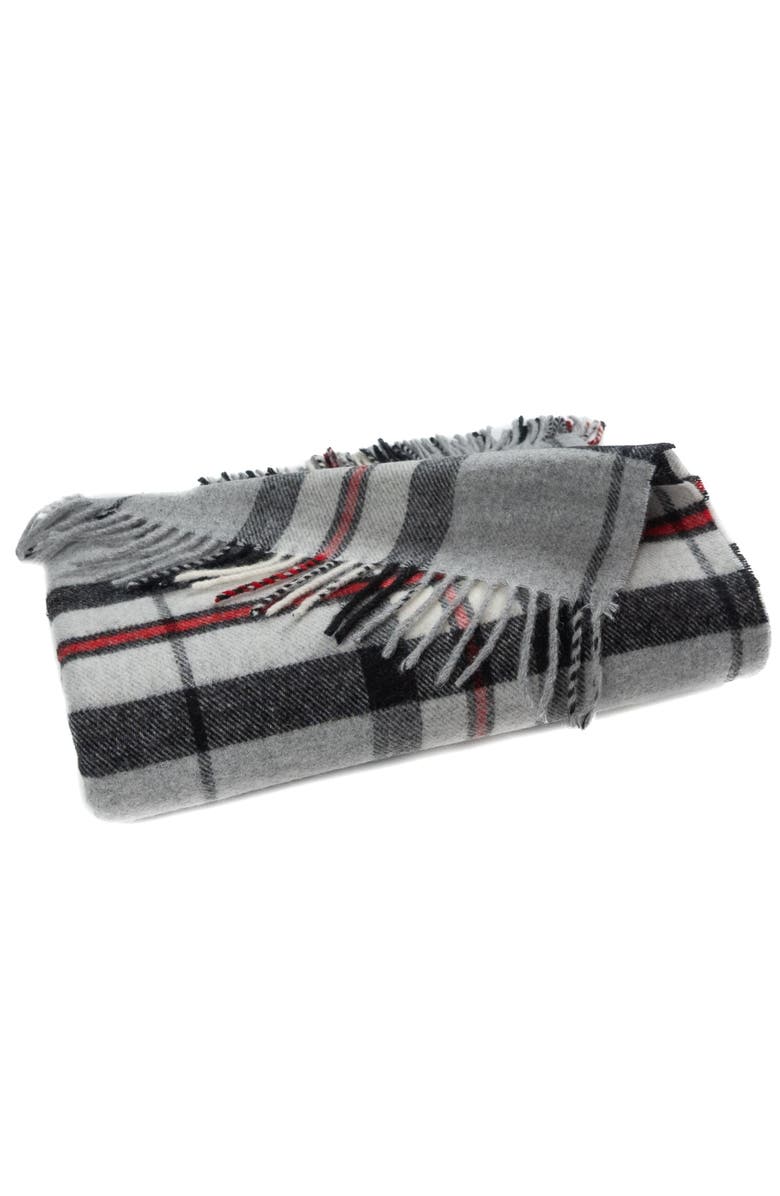 Prince of Scots Merino Wool Throw, Main, color, Grey Thompson