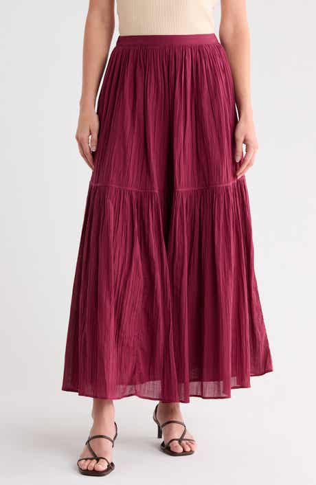 Pia Pintuck Tiered Maxi Skirt