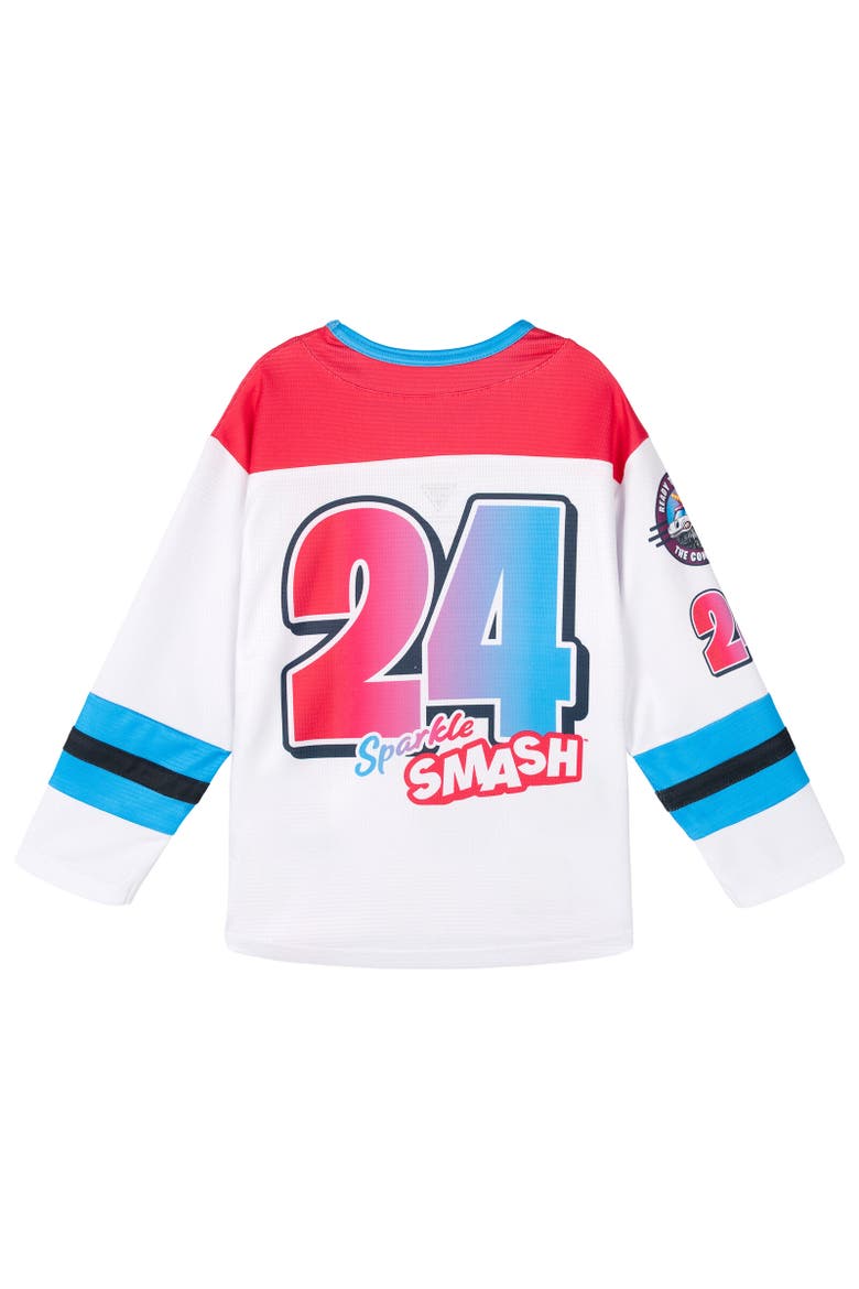 Athletic Long Sleeve Hockey Jersey Shirt, Alternate, color, Sparkle Smash White