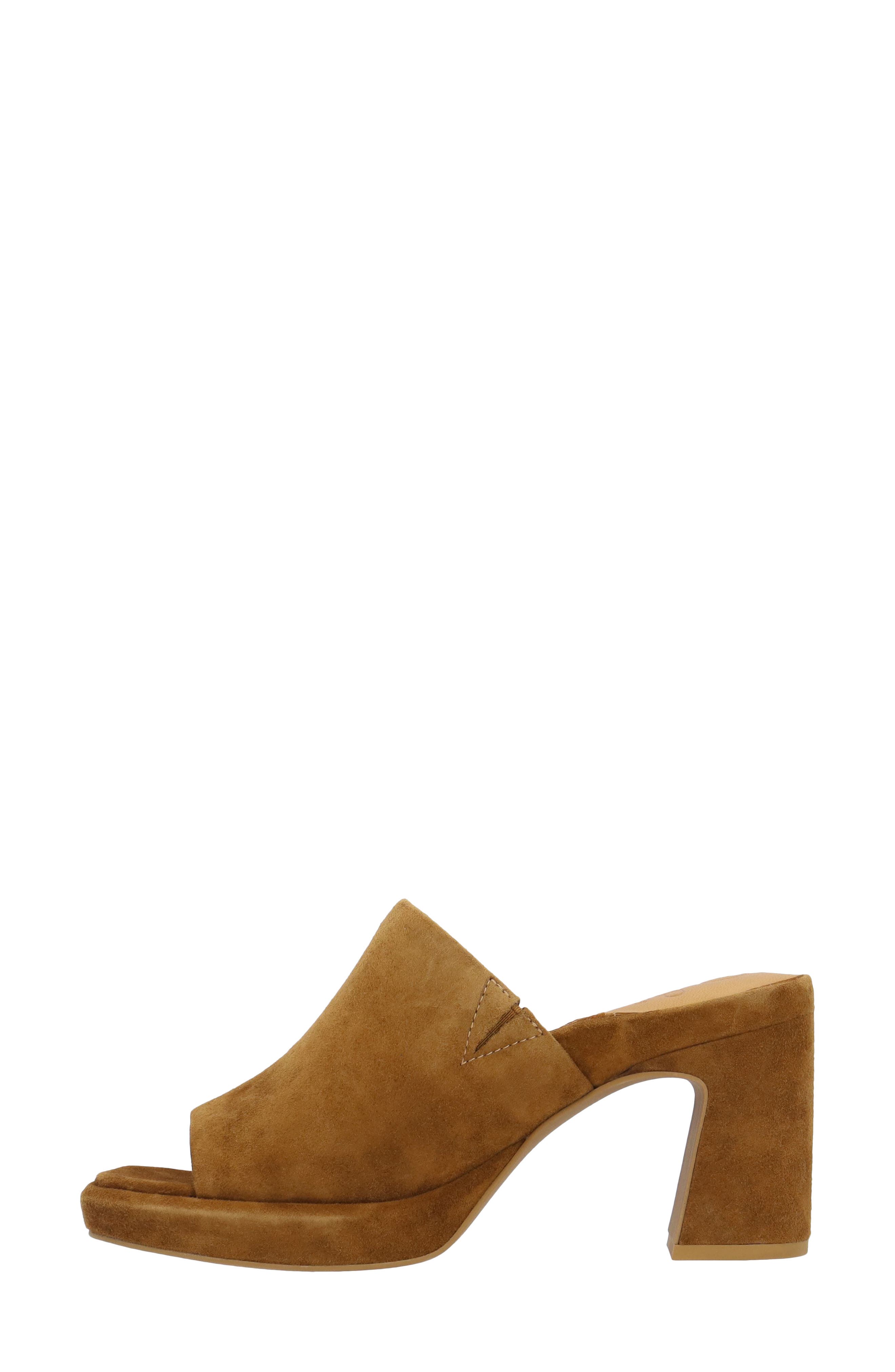Kashi Leather Peep Toe Mule, Alternate, color, COFFEE