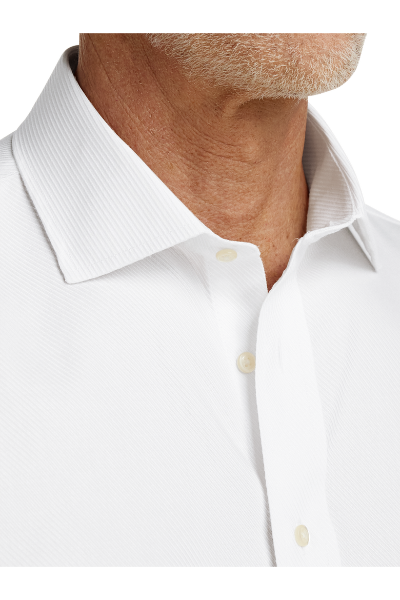 Non-iron Cotton Twill Spread Collar Dress Shirt, Alternate, color, White