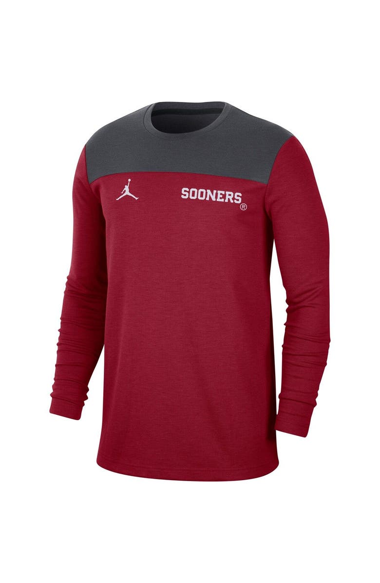 Jordan Brand Men's Jordan Brand Crimson Oklahoma Sooners Player Performance Long Sleeve T-Shirt, Alternate, color, 