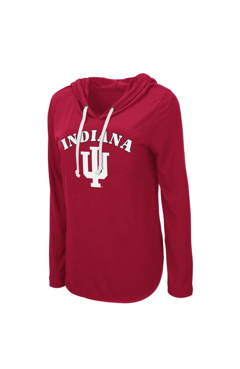 COLOSSEUM Women's Colosseum Crimson Indiana Hoosiers My Lover Lightweight Hooded Long Sleeve T-Shirt, Alternate, color, Crimson