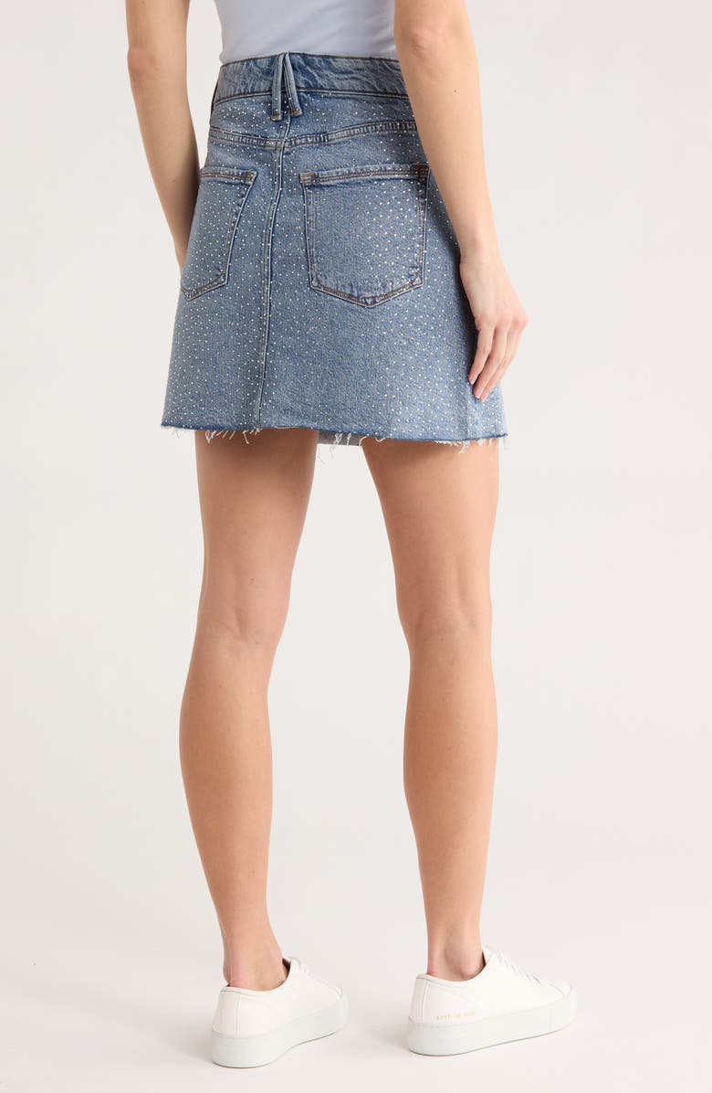 Good American Diamond Denim Miniskirt, Alternate, color, Indigo827