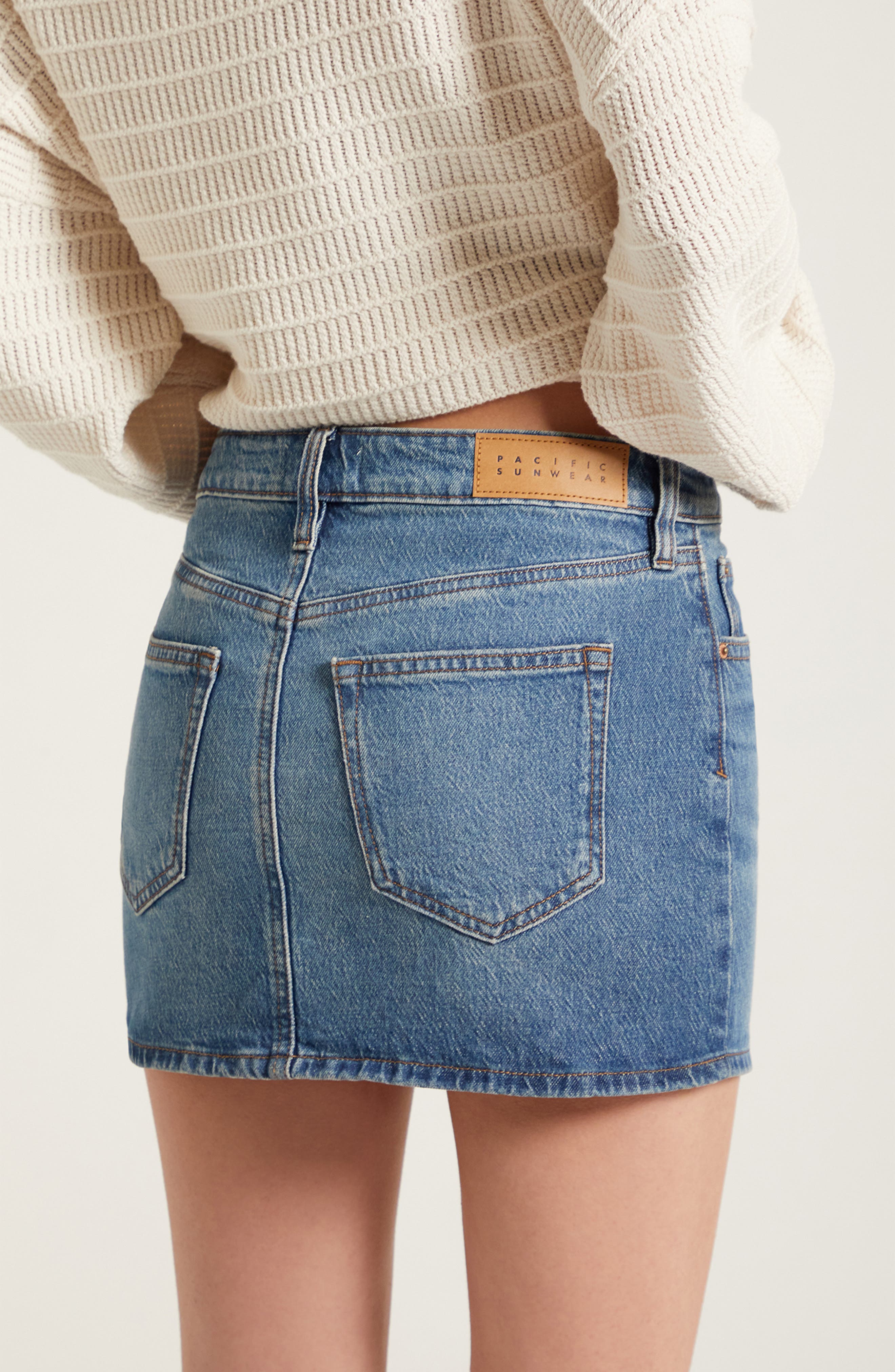 Bella Mid Rise Denim Miniskirt - image 2